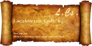 Laczkovics Csák névjegykártya